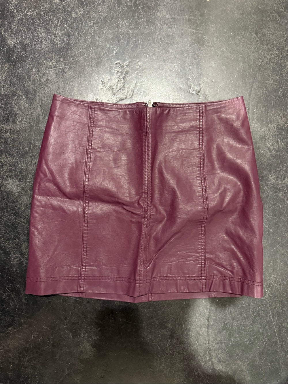 Free People Women's Faux Leather Mini Skirt - Plum